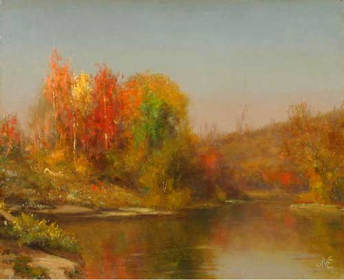 Painting Code#40598-Jervis McEntee - Autumn Stream