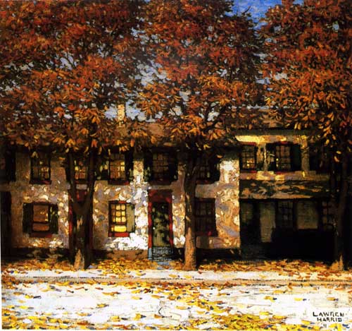 Painting Code#40650- Lawren Harris(Canadian, 1885-1970): Houses, Richmond Street