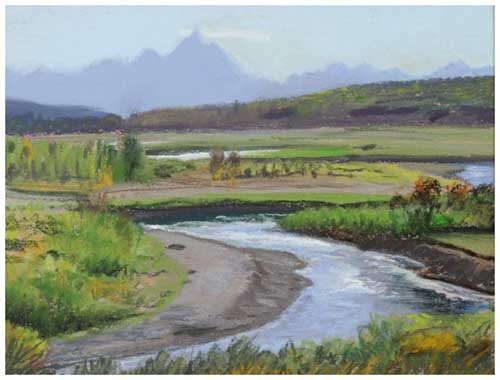 Painting Code#40663-J O E   A R N O L D(USA): Buffalo River in Tetons