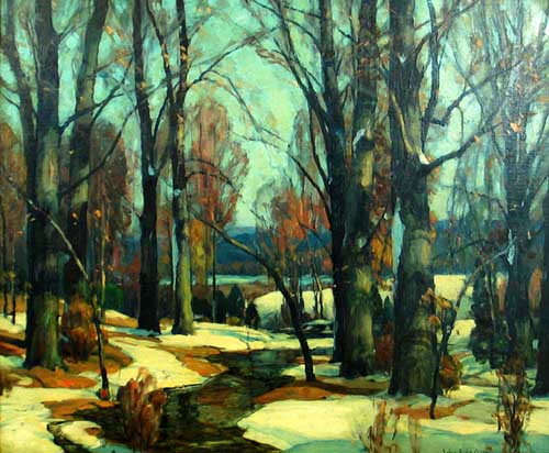 Painting Code#40664-JOHN F. CARLSON: Spring Snow
