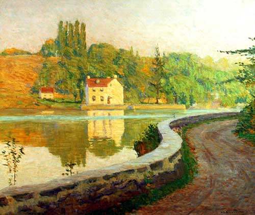 Painting Code#40701-Henry Bollar Pancoast: The Dam, Media, PA