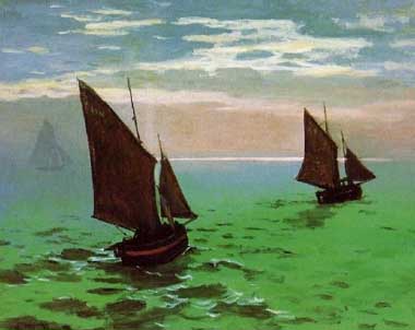 Painting Code#40711-Monet, Claude: Fishing Boat at Sea
