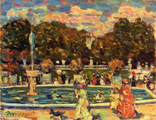 Painting Code#40720-Maurice Prendergast - Luxembourg Gardens