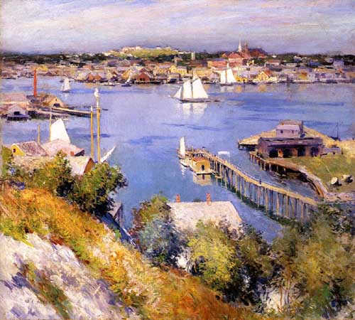 Painting Code#40726-Metcalf, Willard Leroy(USA): Gloucester Harbor