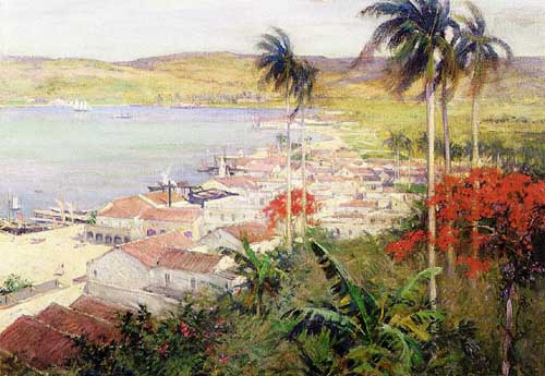 Painting Code#40727-Metcalf, Willard Leroy(USA): Havana Harbor