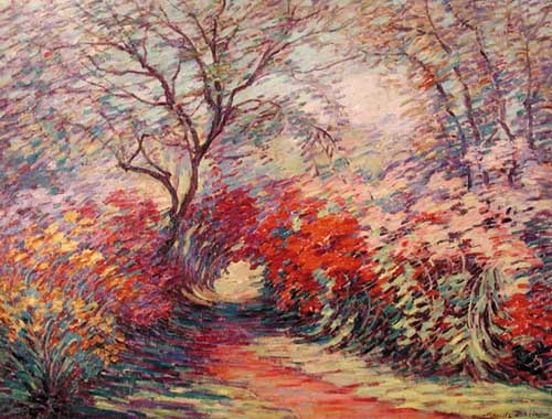 Painting Code#40736-Bryant, Maude Drein: Floral Path