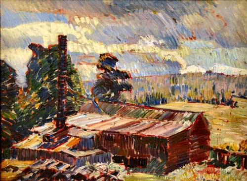 Painting Code#40751-Rosen, Charles: Logging Cabin