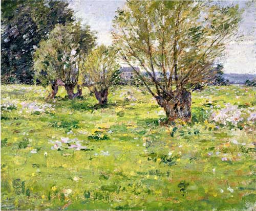 Painting Code#40754-Robinson, Theodore(USA): Willows and Wildflowers
