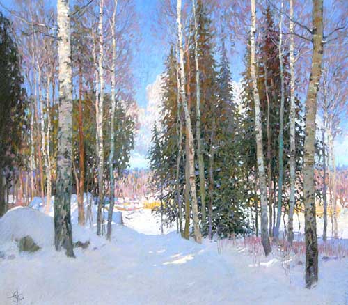 Painting Code#40757-Oussik Sergei: Winter Farm II
