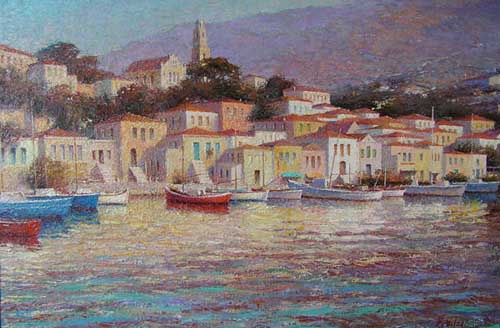 Painting Code#40759-Vitali Bondarenko: Evening Harbour
