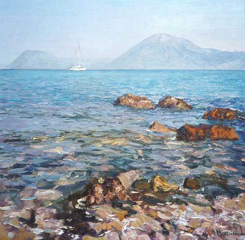 Painting Code#40761-Melnikova Olga: Greece. Bay Of Corinth 2