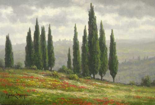 Painting Code#40765-Mark Pettit: Spring Showers and Poppies