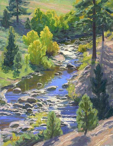 Painting Code#40774-Charle Smuench: Autumn Above Markleeville Creek