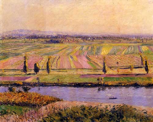 Painting Code#40787-Gustave Caillebotte: The Gennevilliers Plain Seen from the Slopes of Argenteuil 