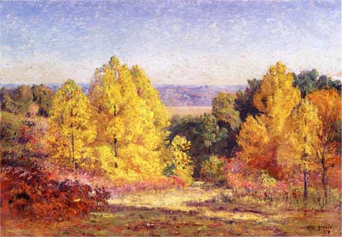 Painting Code#40792-Steele, Theodore Clement(USA): The Poplars