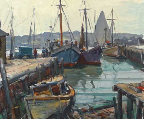 Painting Code#40804-CARL WILLIAM PETERS(USA): Gloucester Wharf