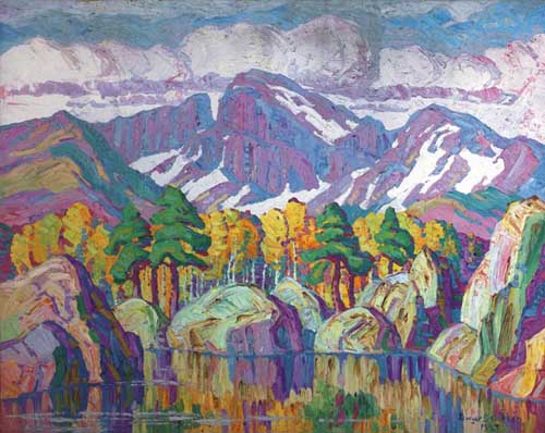Painting Code#40817-BIRGER SANDZEN(USA): A Mountain Symphony