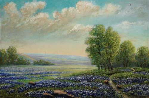 Painting Code#40818-ROBERT PEARSON(USA): Springtime in Texas, West of San Antonio 