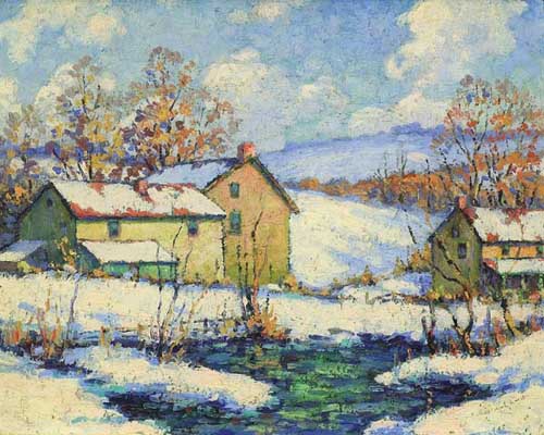 Painting Code#40823-ALBERT VAN NESSE GREENE(USA): Farm House in Winter