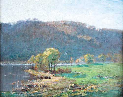 Painting Code#40837-FRANK ALFRED BICKNELL(USA): A Bend in the River 