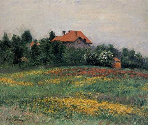 Painting Code#40849-Gustave Caillebotte: Norman Landscape
