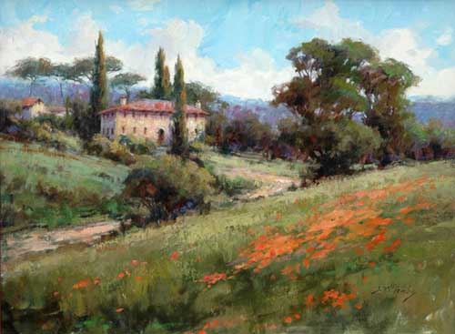 Painting Code#40871-J U D Y   M c C O M B S: Tuscan Poppies 
