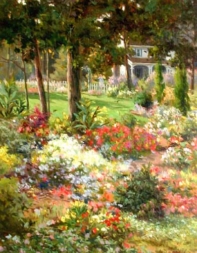 Painting Code#40874-J O H N   P O T O T S C H N I K: Peaceful Garden