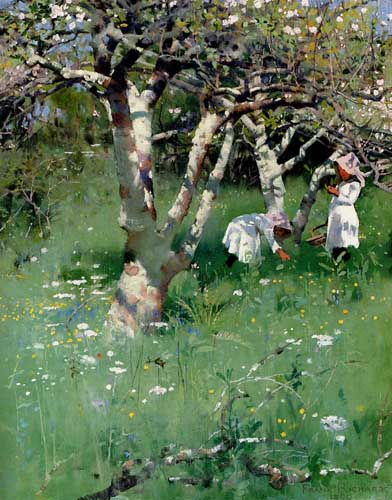 Painting Code#40878-Richards, R.B.A., Frank: A Cornish Orchard
