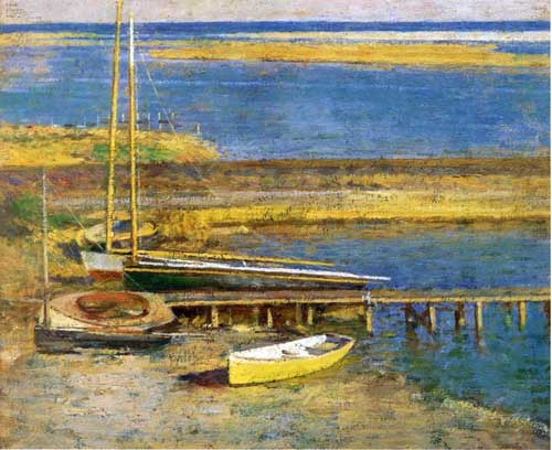 Painting Code#40883-Robinson, Theodore(USA): Boats at a Landing