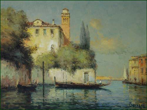 Painting Code#40900-Noel Georges Bouvard: A Venetian Backwater