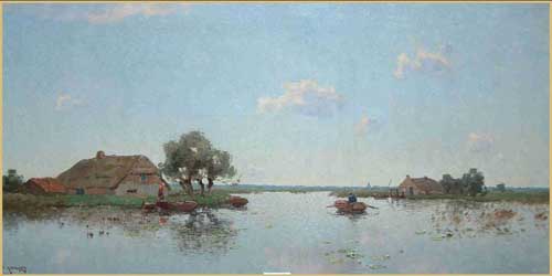 Painting Code#40909-Jan Knikker: Holland Landscape