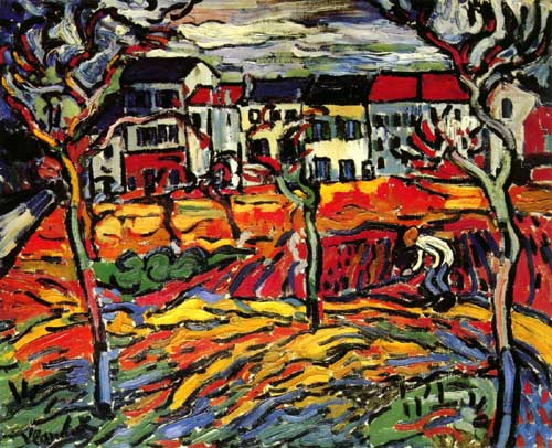 Painting Code#40936-Vlaminck, Maurice (France): Houses at Chatou