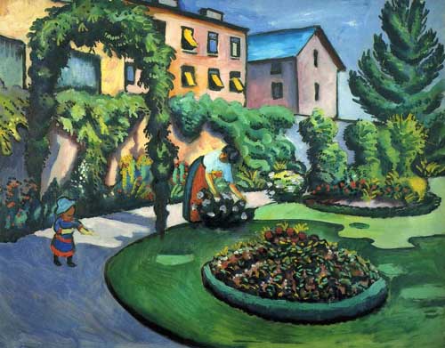 Painting Code#40940-Macke, August(Germany): A Garden