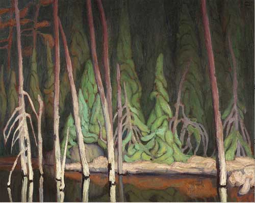 Painting Code#40955-Lawren Harris(Canadian, 1885-1970): Beaver Pond