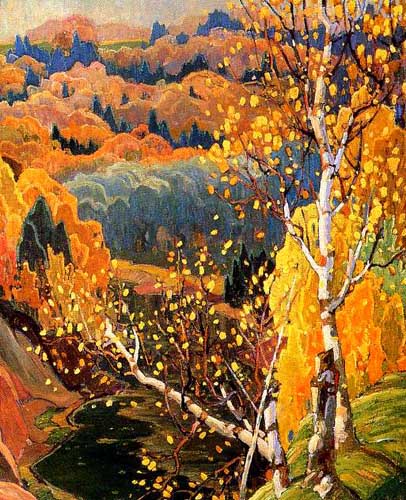 Painting Code#40961-Franklin Carmichael(Canadian, 1890-1945): October Gold