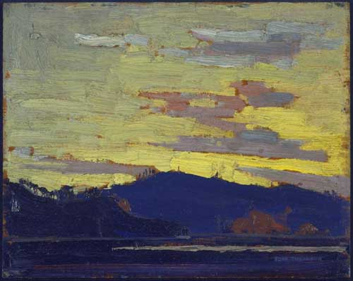 Painting Code#40986-Thomson, Tom(Canadian, 1877-1917): Yellow Sunset