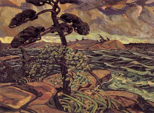 Painting Code#40987-Lismer, Arthur(Canadian, 1885-1969): A September Gale, Georgian Bay
