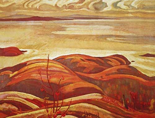 Painting Code#40996-Alexander Young Jackson(Canadian, 1882-1986): North Shore Lake Superior