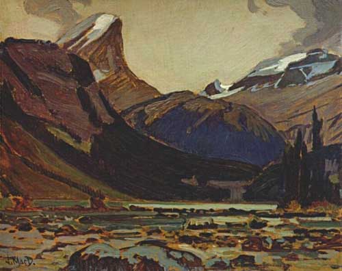 Painting Code#41011-J. E. H. MacDonald(Canadian, 1873-1932): Clearing Weather Sherbrooke Lake