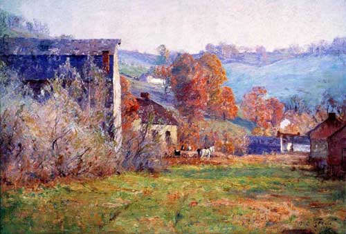 Painting Code#41030-Theodore Clement Steele - The Old Mill