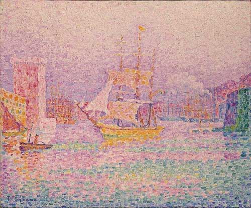 Painting Code#41042-Paul Signac - The Harbour at Marseille