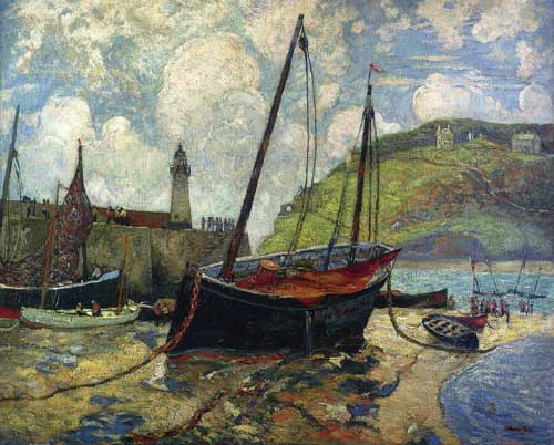 Painting Code#41046-Richard Haley Lever - A Windy Day, St.lvers, Cornwall, England