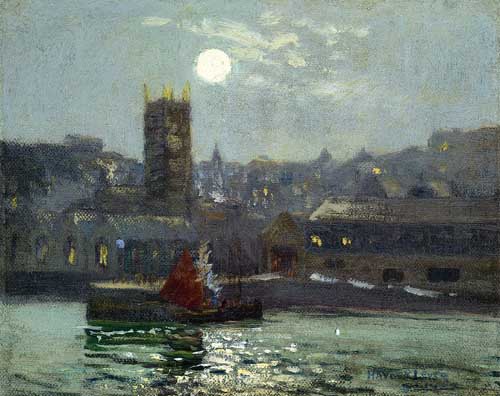 Painting Code#41049-Richard Haley Lever - Moonlight, St Ives