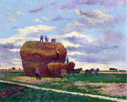 Painting Code#41060-Maximilien Luce - Haystack