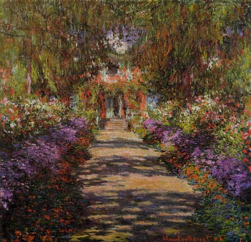 Painting Code#41073-Monet, Claude - Pathway in Monet&#039;s Garden at Giverny
