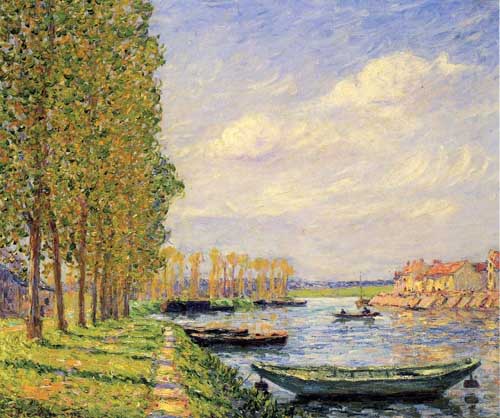 Painting Code#41096-Francis Picabia - A Canal at St.Mammes