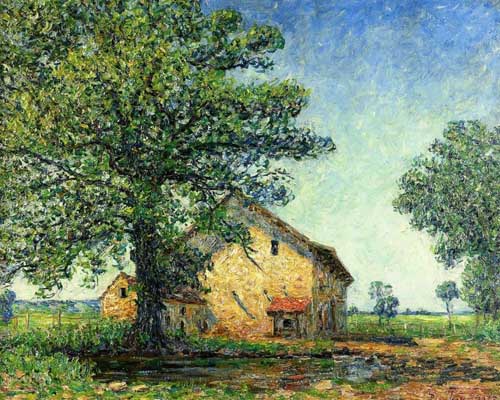 Painting Code#41098-Francis Picabia - Farm at La Petite Mare