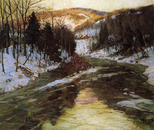Painting Code#41107-George Gardner Symons - Winter Stream
