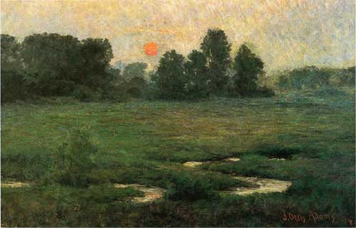 Painting Code#41111-John Ottis Adams - An August Sunset, Prarie Dell