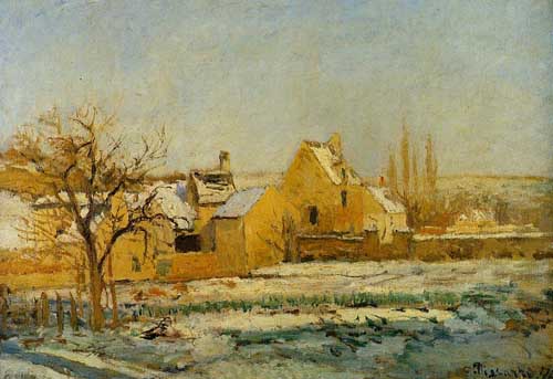 Painting Code#41139-Pissarro, Camille - The Effect of Snow at l&#039;Hermitage